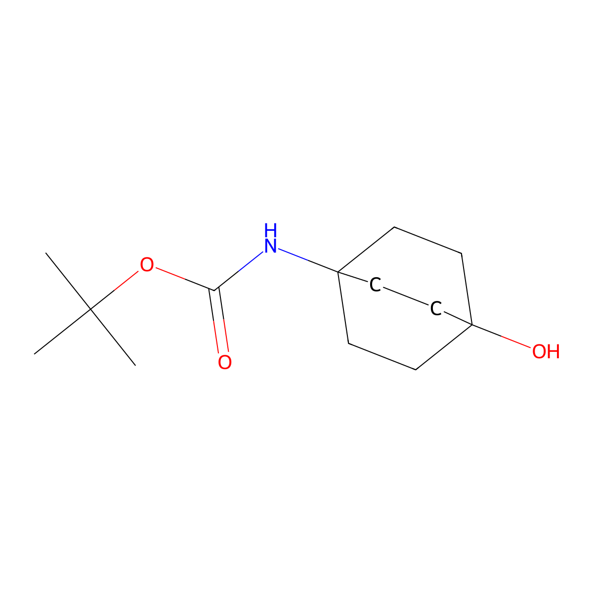 tert-Butyl (4-hydroxybicyclo[2.2.2]octan-1-yl)carbamate molecular structure, CAS 1252672-84-6