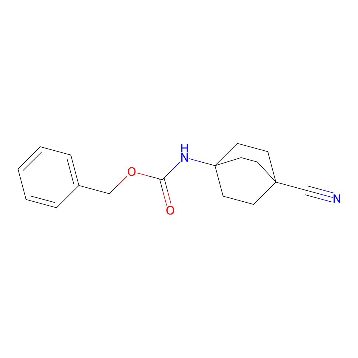 Benzyl 4-cyanobicyclo[2.2.2]octan-1-ylcarbamate molecular structure, CAS 1252672-88-0