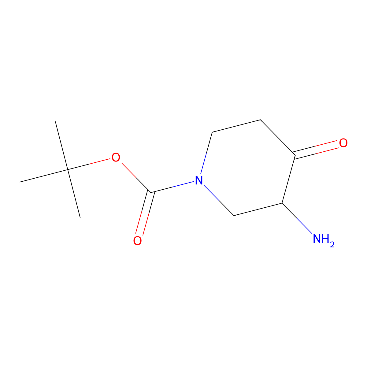 tert-Butyl 3-amino-4-oxopiperidine-1-carboxylate molecular structure, CAS 1252685-90-7