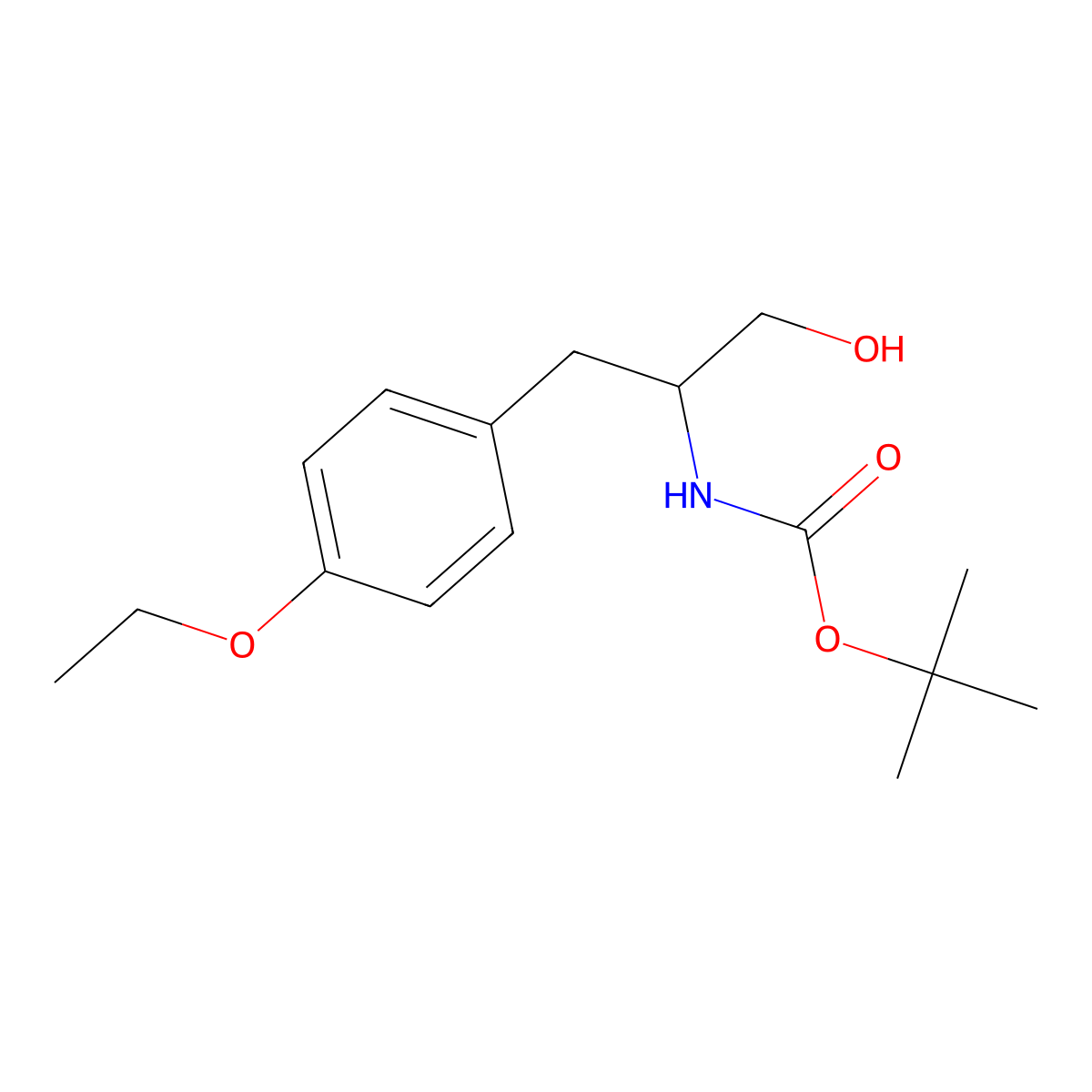 tert-butyl (S)-(1-(4-ethoxyphenyl)-3-hydroxypropan-2-yl)carbamate molecular structure, CAS 1252686-29-5