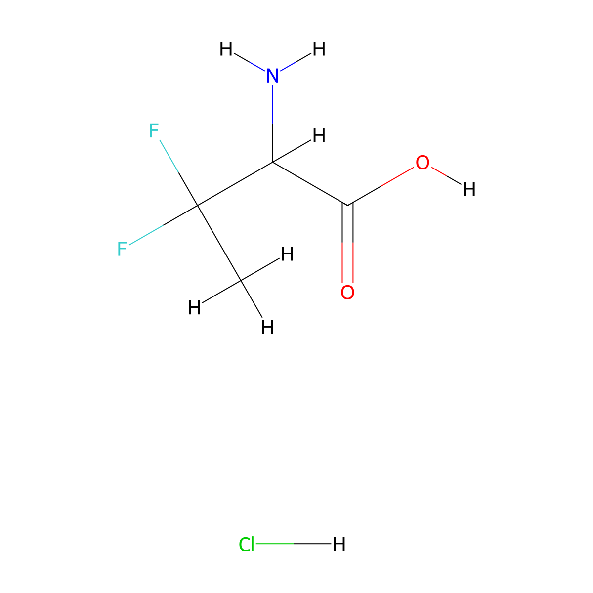 2-Amino-3,3-difluorobutanoic acid hydrochloride molecular structure, CAS 1252686-43-3