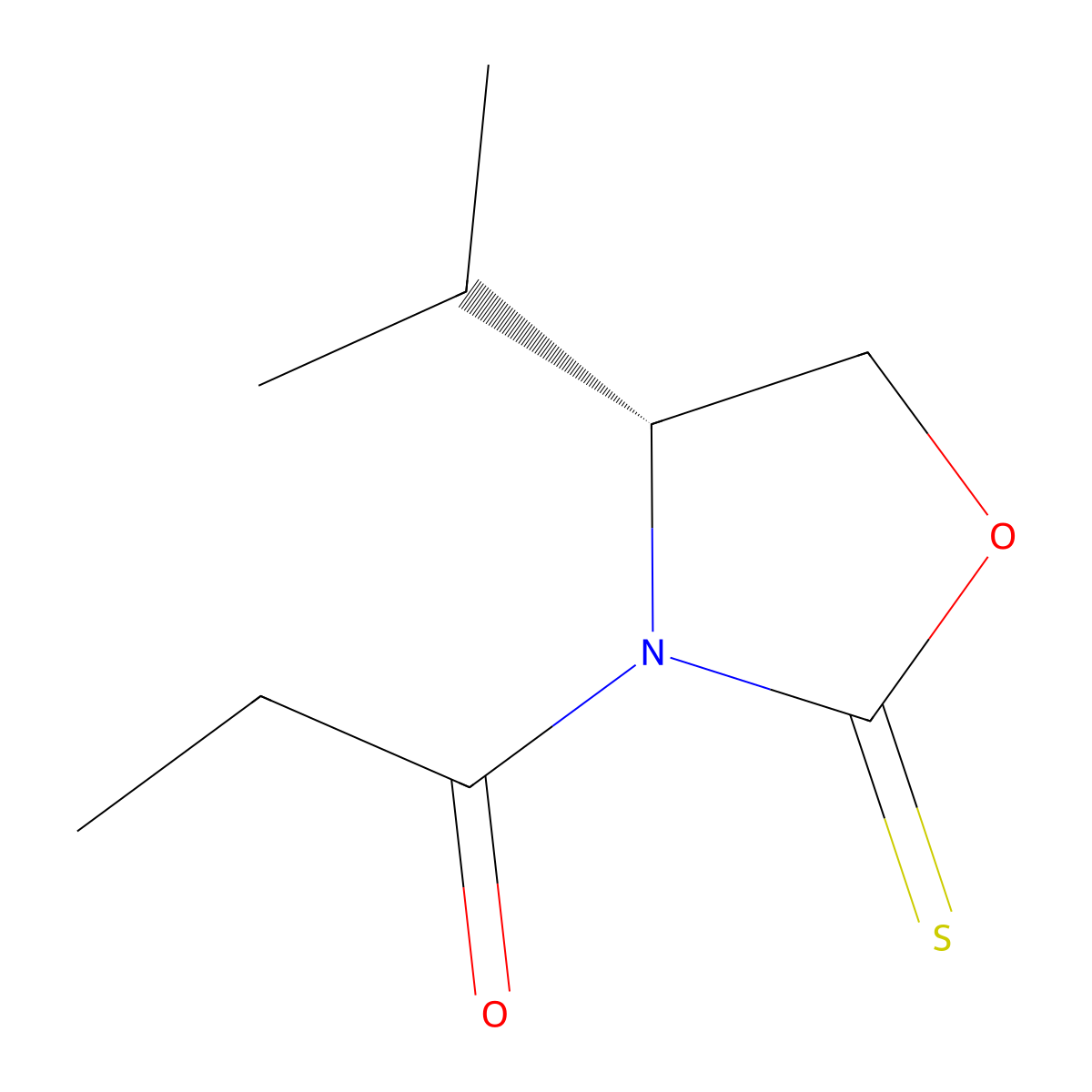 1-[(4R)-4-(1-Methylethyl)-2-thioxo-3-oxazolidinyl]-1-propanone molecular structure, CAS 1252686-51-3
