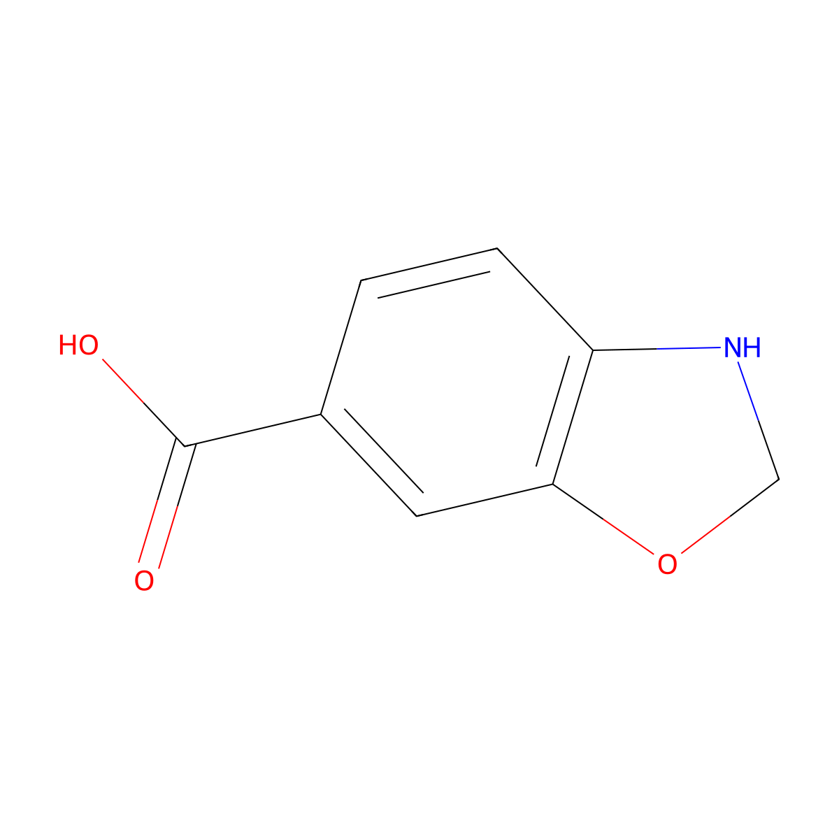 2,3-Dihydro-1,3-benzoxazole-6-carboxylic acid molecular structure, CAS 1252686-56-8