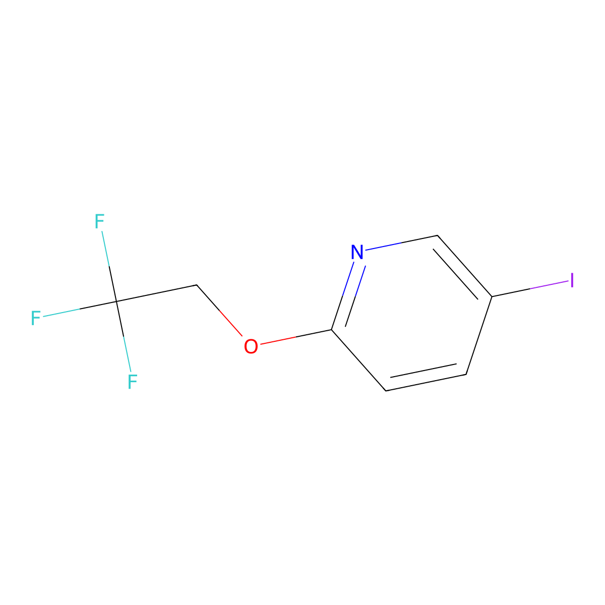 5-Iodo-2-(2,2,2-trifluoroethoxy)pyridine molecular structure, CAS 1252689-74-9