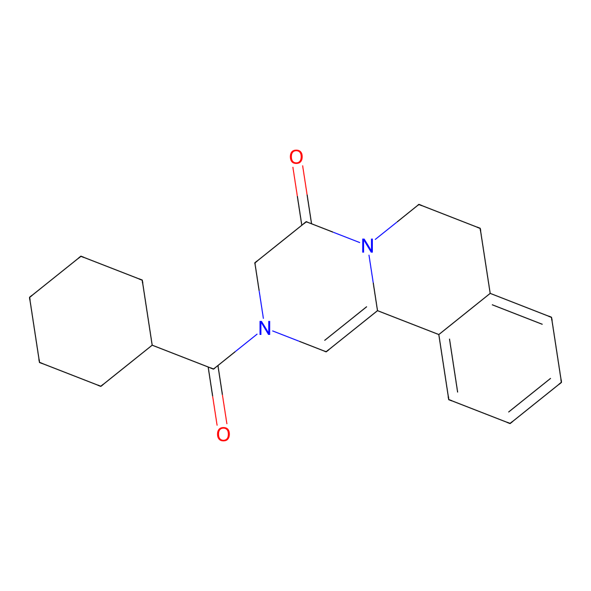 Didehydro praziquantel molecular structure, CAS 125273-86-1