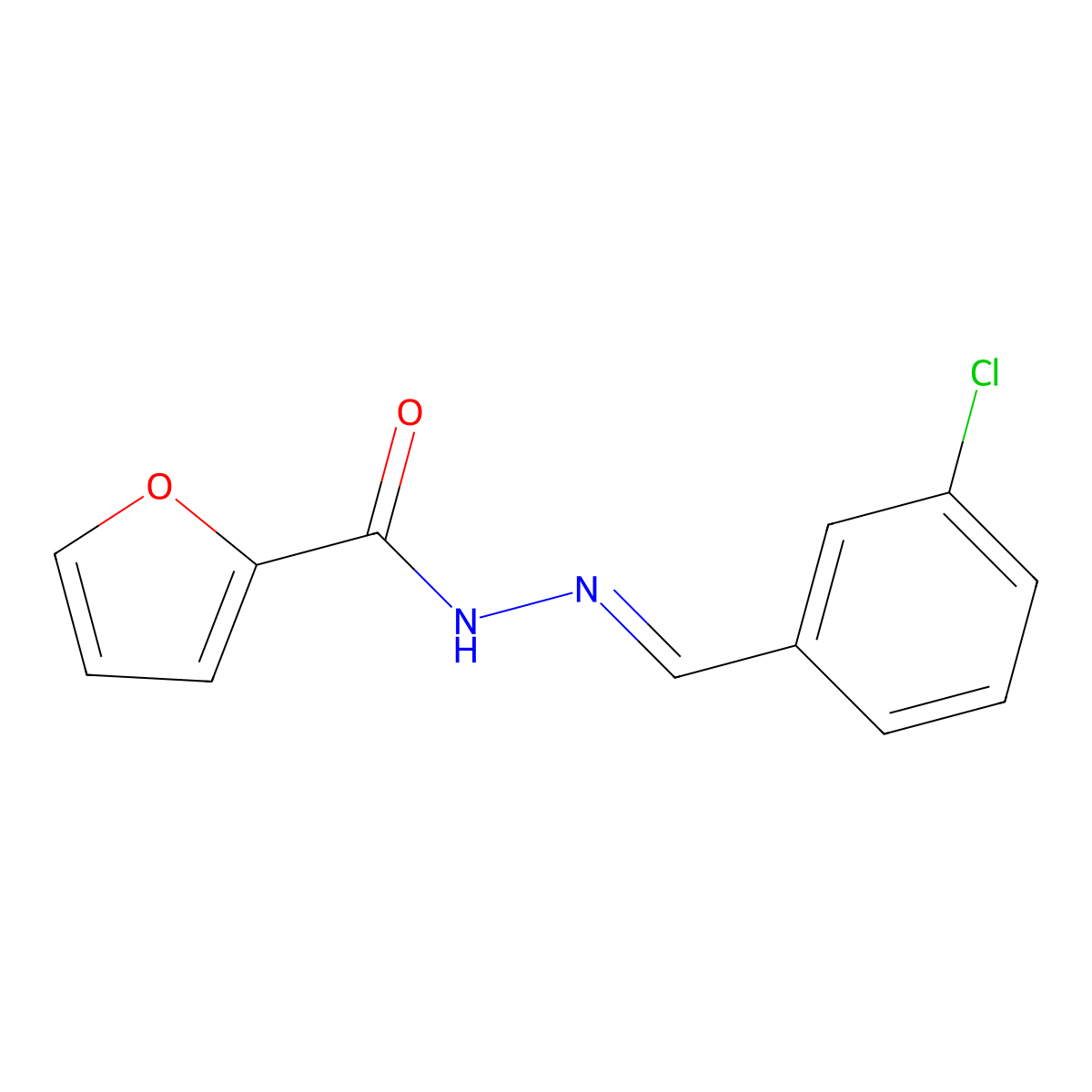 2-Furancarboxylic acid, 2-[(3-chlorophenyl)methylene]hydrazide molecular structure, CAS 125273-89-4