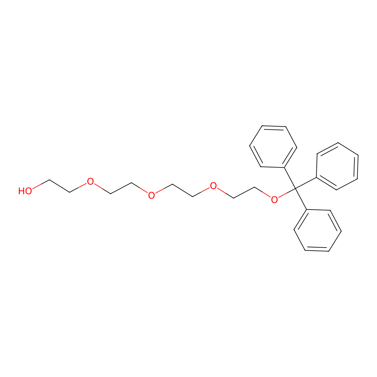 1,1,1-Triphenyl-2,5,8,11-tetraoxatridecan-13-OL molecular structure, CAS 125274-16-0