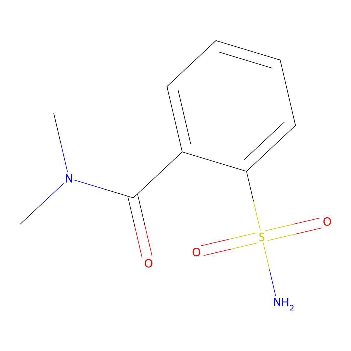 N,N-dimethyl-2-sulfamoylbenzamide molecular structure, CAS 125274-65-9