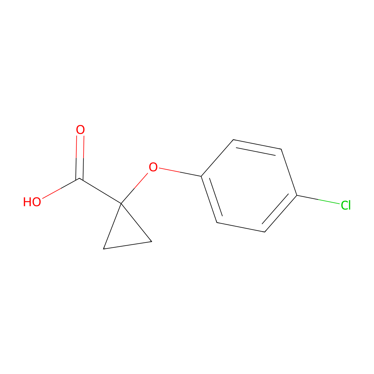 1-(4-Chlorophenoxy)cyclopropane-1-carboxylic acid molecular structure, CAS 1252760-19-2