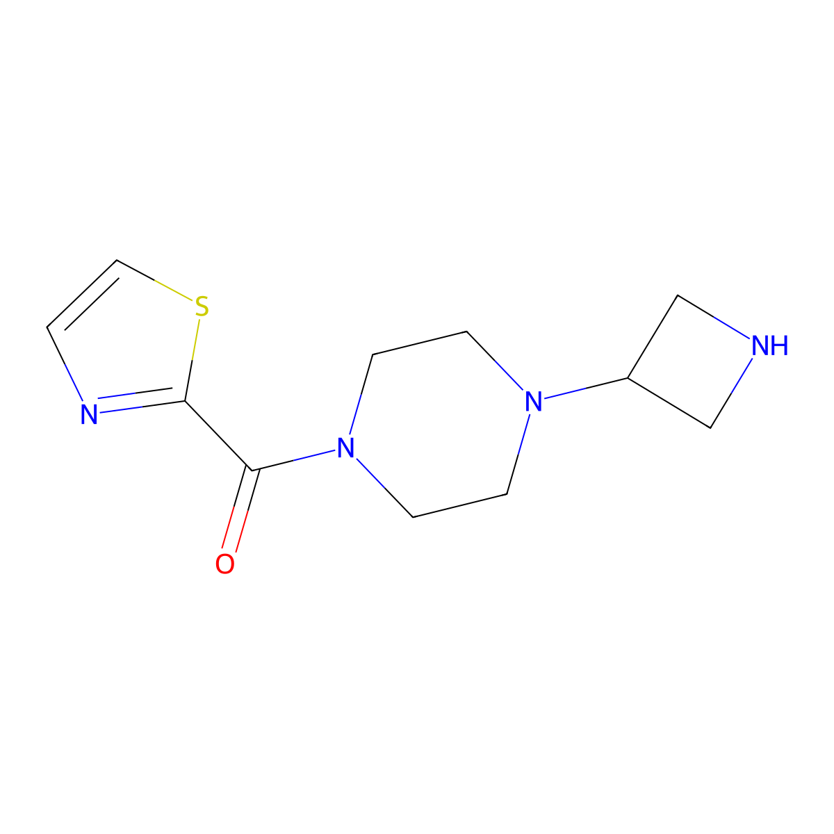 (4-(Azetidin-3-yl)piperazin-1-yl)(thiazol-2-yl)methanone molecular structure, CAS 1252779-96-6