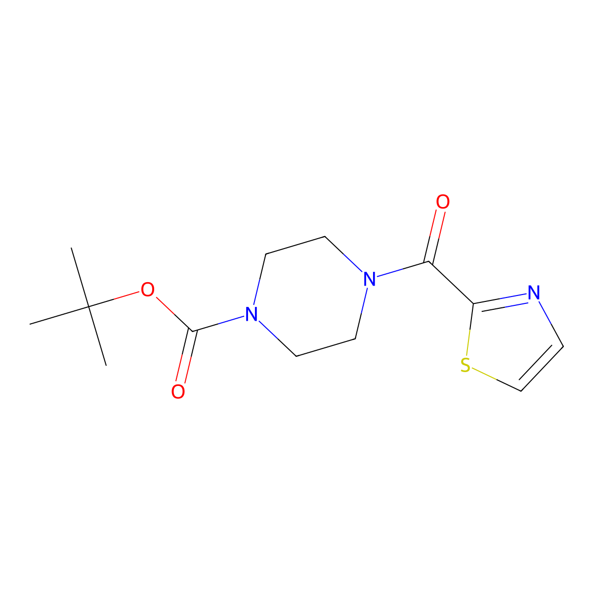 (4-Boc-1-piperazinyl)(2-thiazolyl)methanone molecular structure, CAS 1252780-07-6