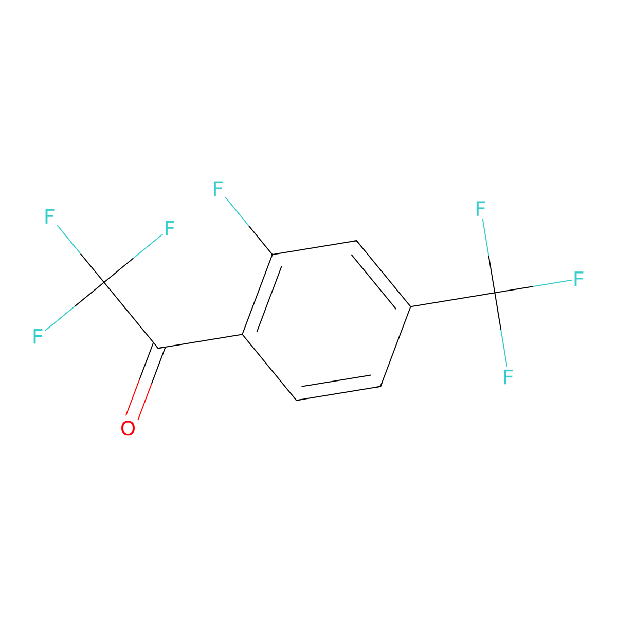 2,2,2-Trifluoro-1-(2-fluoro-4-(trifluoromethyl)phenyl)ethanone molecular structure, CAS 1252780-75-8