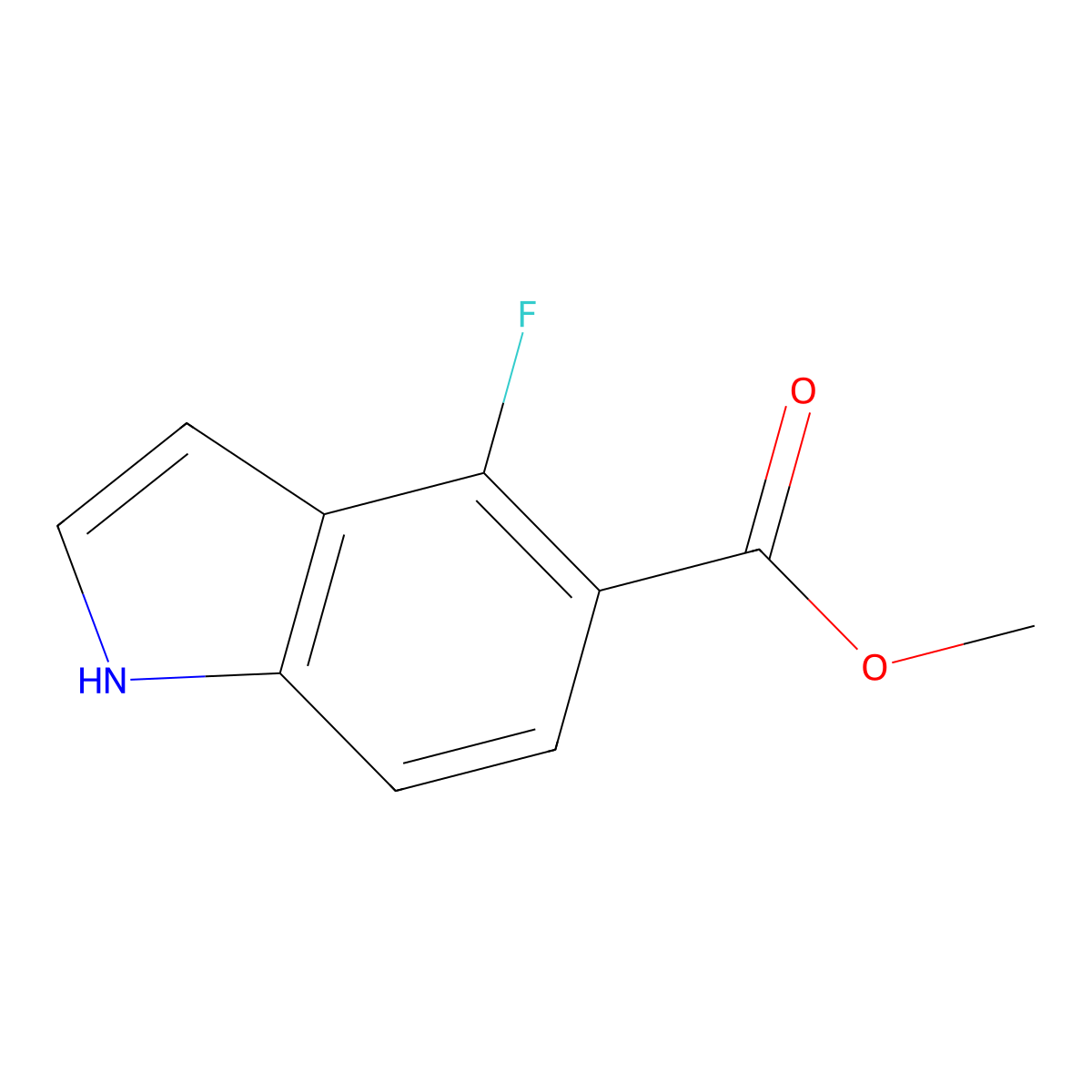 methyl 4-fluoro-1H-indole-5-carboxylate molecular structure, CAS 1252782-43-6