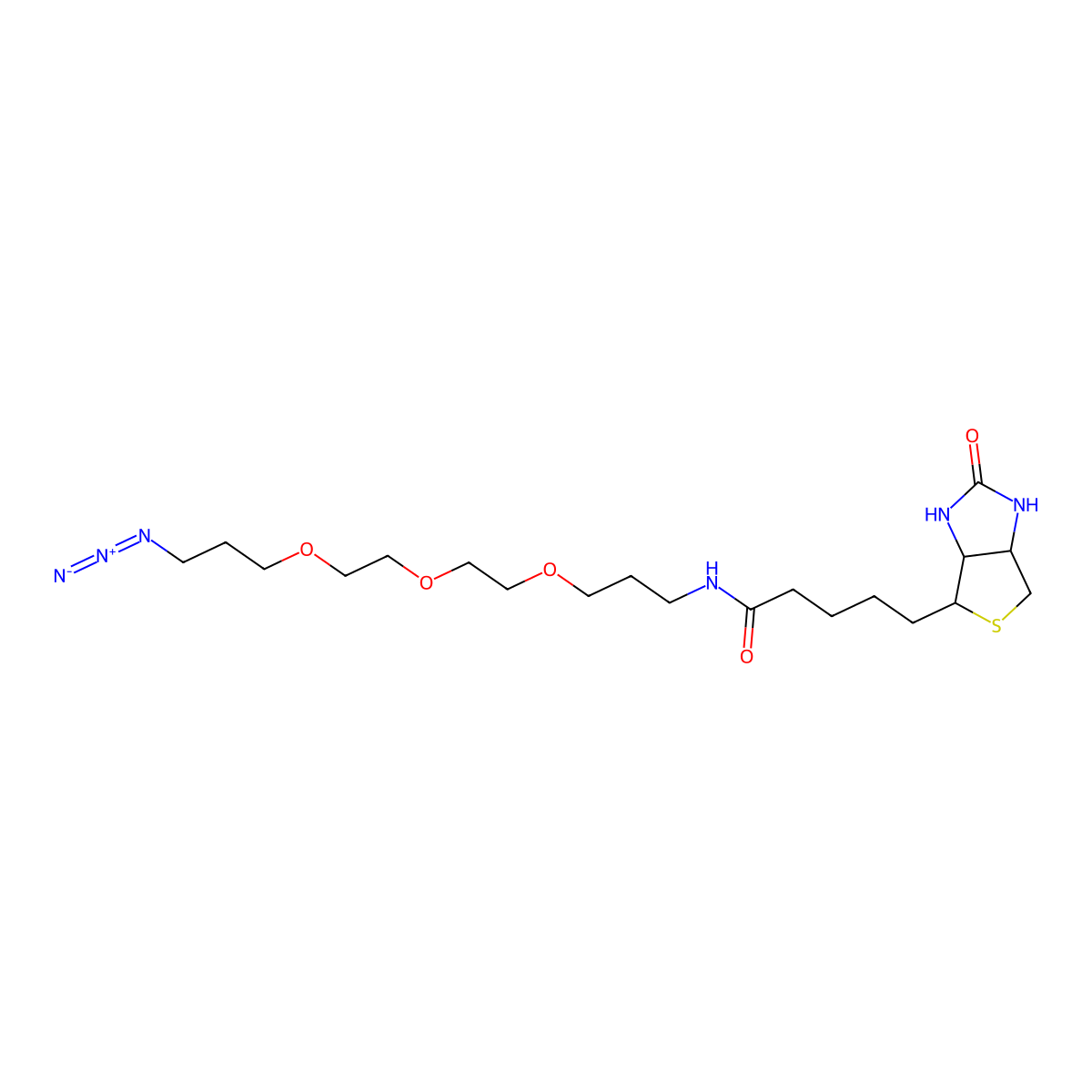 N-3-[2-[2-(3-Azidopropoxy)ethoxy]ethoxy]propyl-biotinamide molecular structure, CAS 1252785-15-1