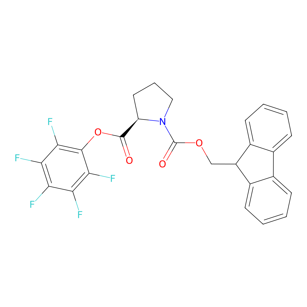 Fmoc-d-pro-opfp molecular structure, CAS 125281-38-1