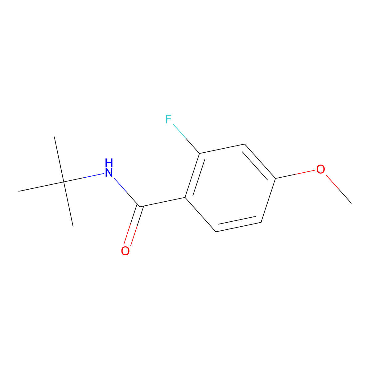N-(1,1-Dimethylethyl)-2-fluoro-4-methoxybenzamide molecular structure, CAS 1252815-41-0