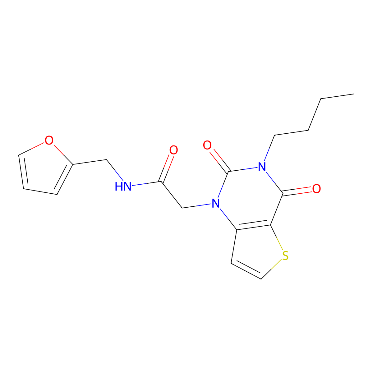 2-(3-butyl-2,4-dioxo-3,4-dihydrothieno[3,2-d]pyrimidin-1(2H)-yl)-N-(furan-2-ylmethyl)acetamide molecular structure, CAS 1252816-71-9