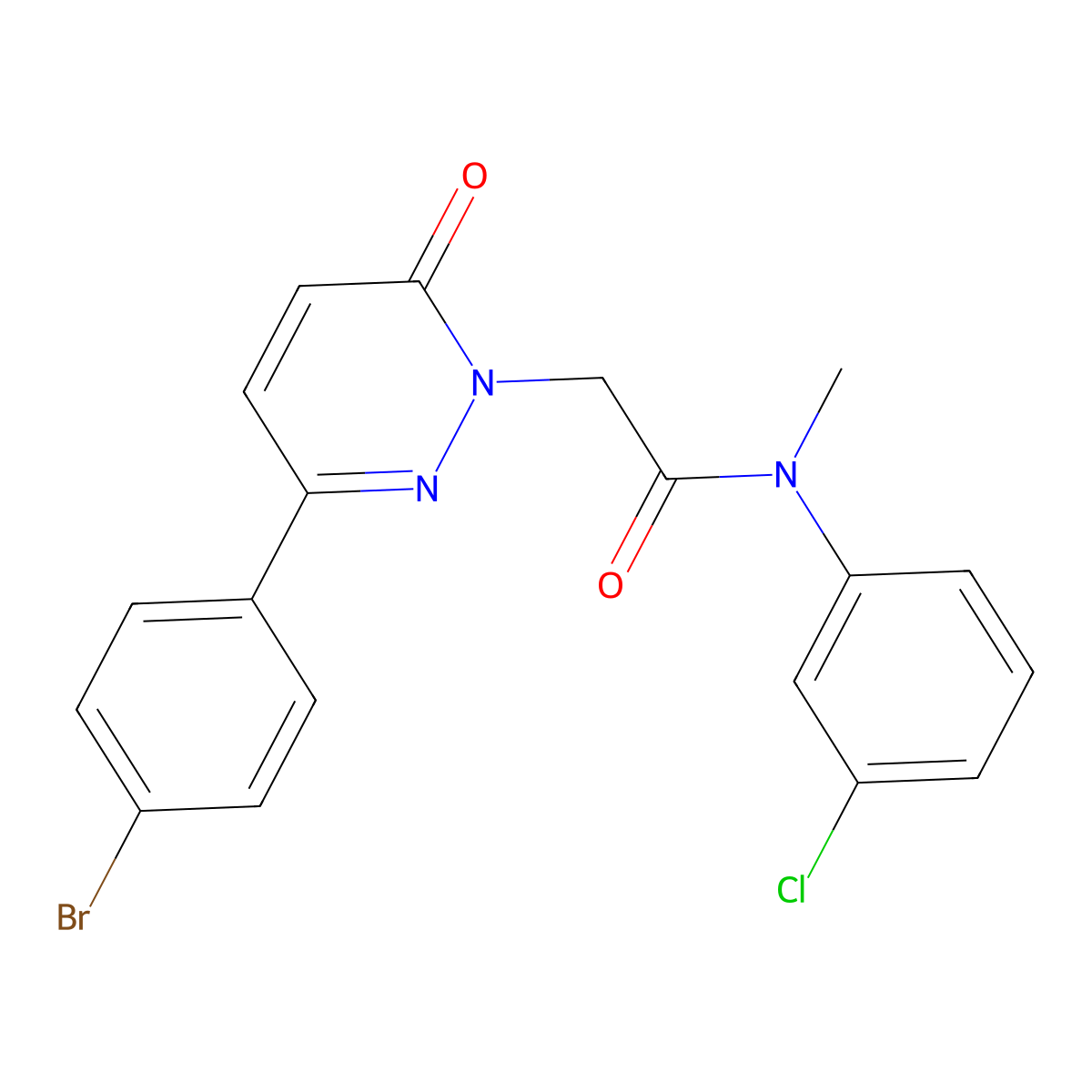 2-(3-(4-bromophenyl)-6-oxopyridazin-1(6H)-yl)-N-(3-chlorophenyl)-N-methylacetamide molecular structure, CAS 1252817-39-2