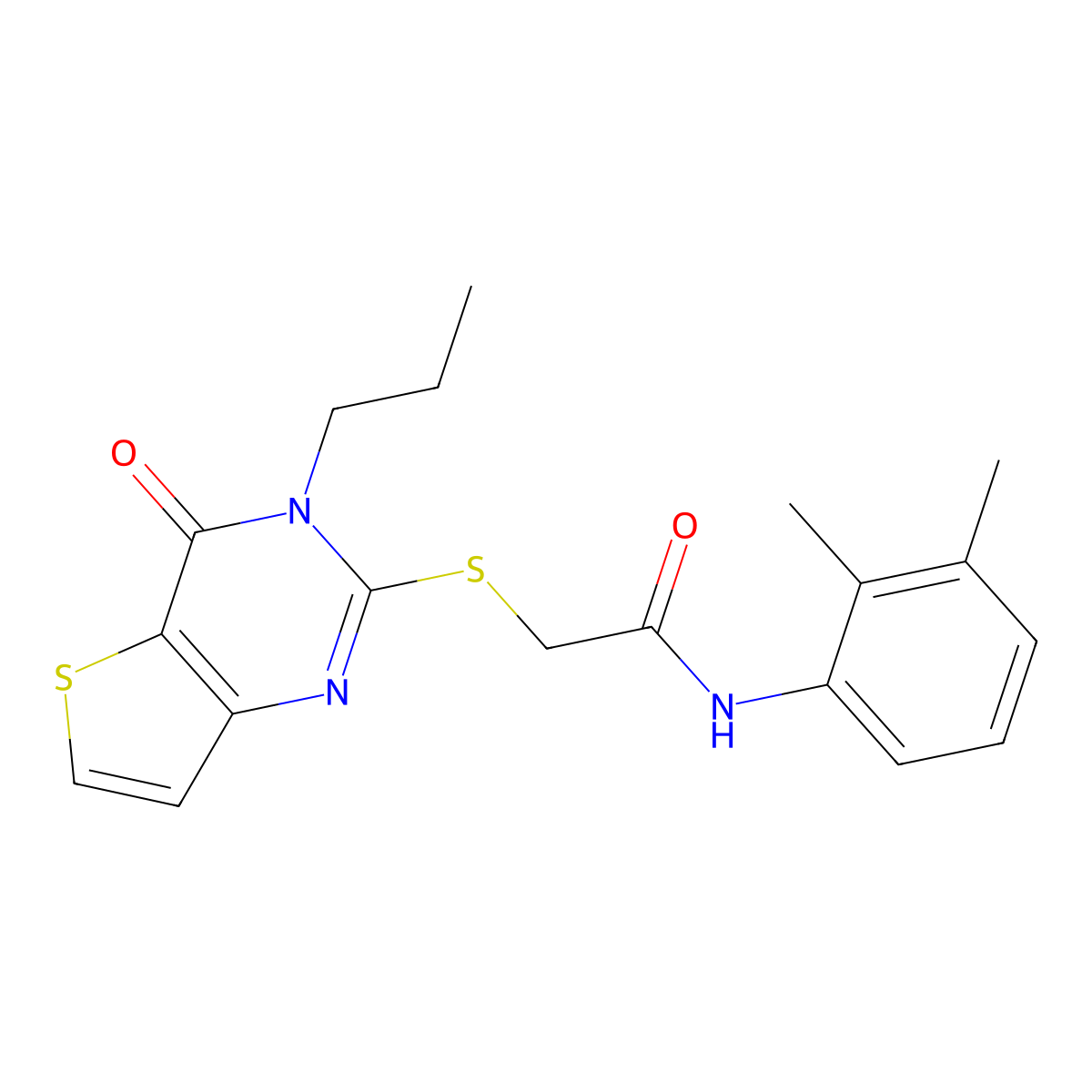 N-(2,3-dimethylphenyl)-2-({4-oxo-3-propyl-3H,4H-thieno[3,2-d]pyrimidin-2-yl}sulfanyl)acetamide molecular structure, CAS 1252817-49-4