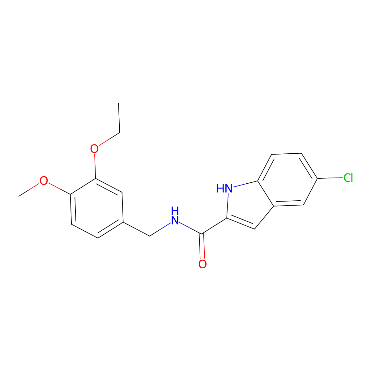 5-chloro-N-(3-ethoxy-4-methoxybenzyl)-1H-indole-2-carboxamide molecular structure, CAS 1252817-52-9