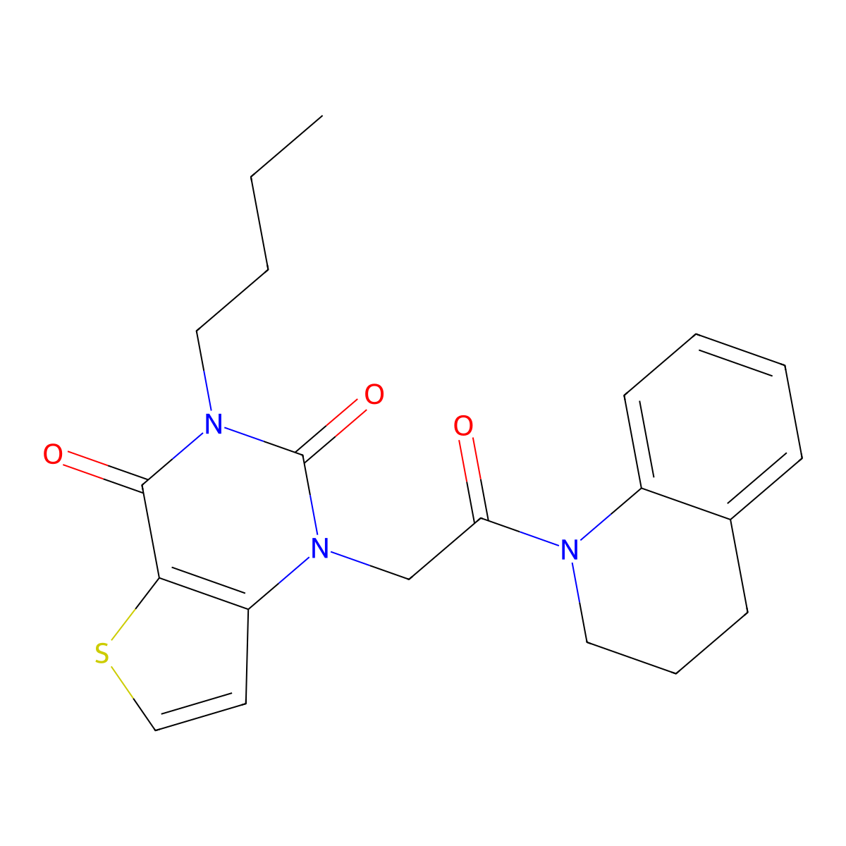 3-butyl-1-[2-oxo-2-(1,2,3,4-tetrahydroquinolin-1-yl)ethyl]-1H,2H,3H,4H-thieno[3,2-d]pyrimidine-2,4-dione molecular structure, CAS 1252818-43-1