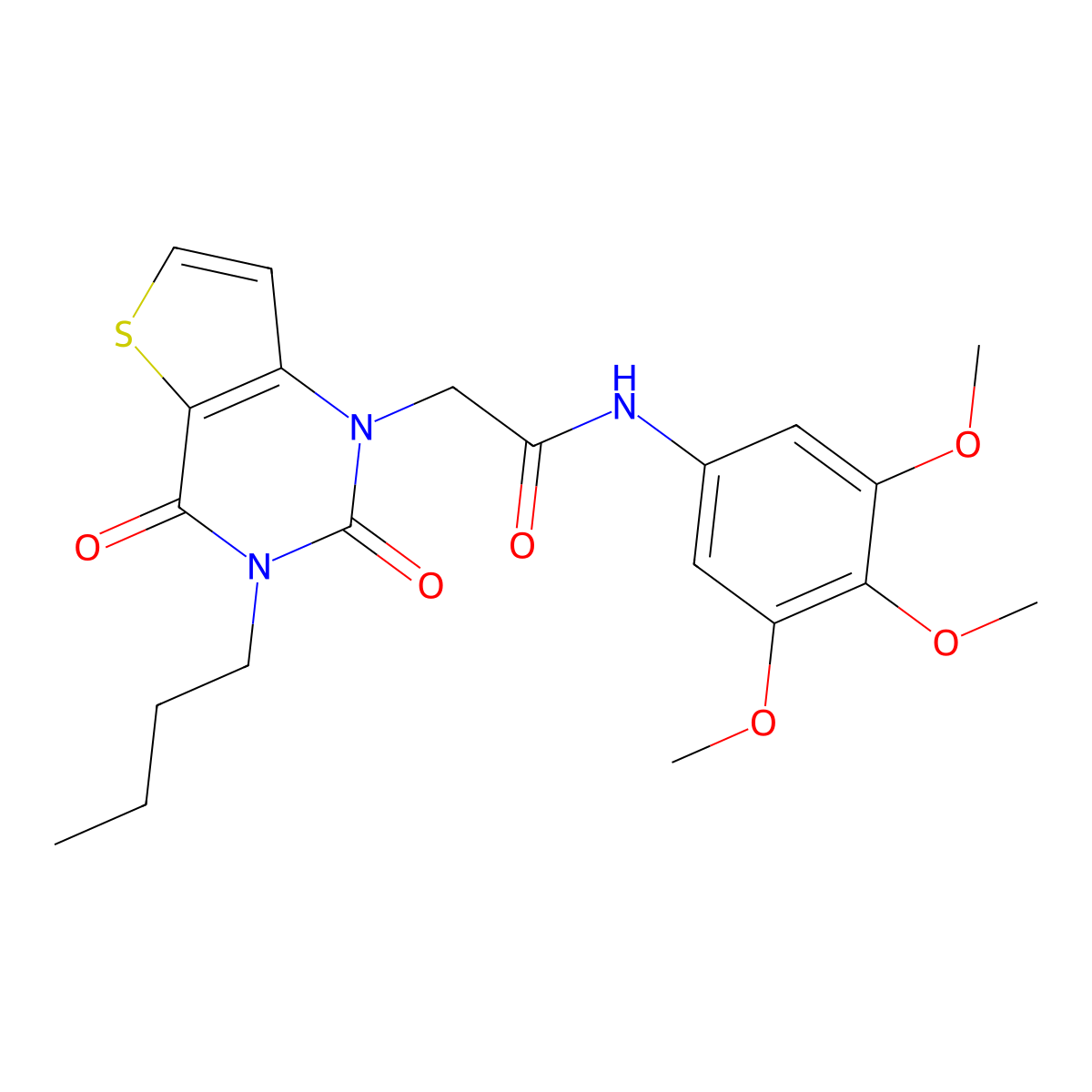 2-(3-butyl-2,4-dioxo-3,4-dihydrothieno[3,2-d]pyrimidin-1(2H)-yl)-N-(3,4,5-trimethoxyphenyl)acetamide molecular structure, CAS 1252819-01-4