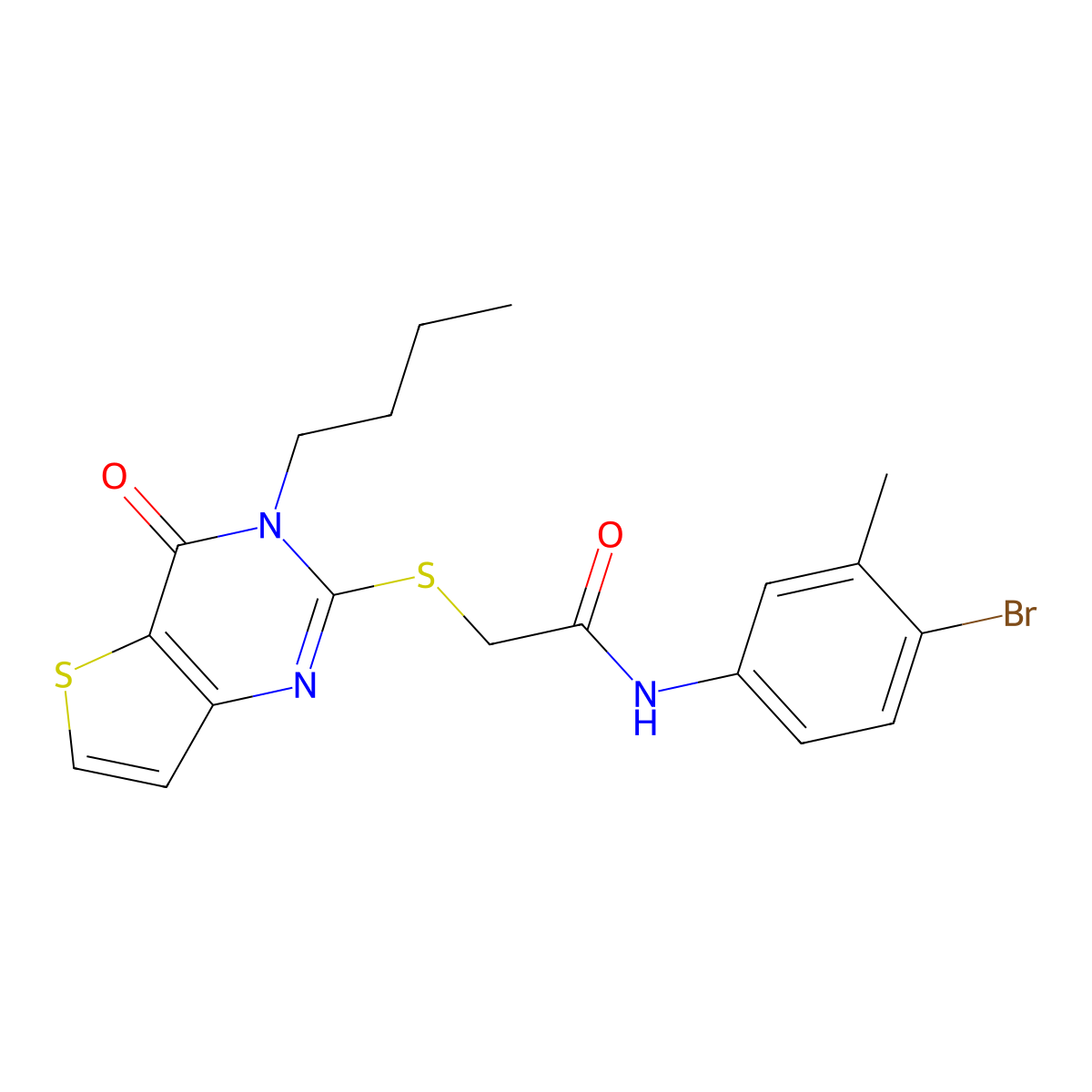N-(4-bromo-3-methylphenyl)-2-({3-butyl-4-oxo-3H,4H-thieno[3,2-d]pyrimidin-2-yl}sulfanyl)acetamide molecular structure, CAS 1252819-20-7