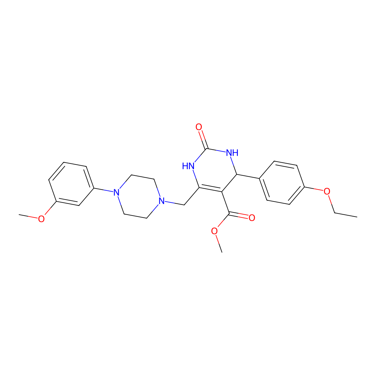 Methyl 4-(4-ethoxyphenyl)-6-{[4-(3-methoxyphenyl)piperazin-1-yl]methyl}-2-oxo-1,2,3,4-tetrahydropyrimidine-5-carboxylate molecular structure, CAS 1252819-93-4