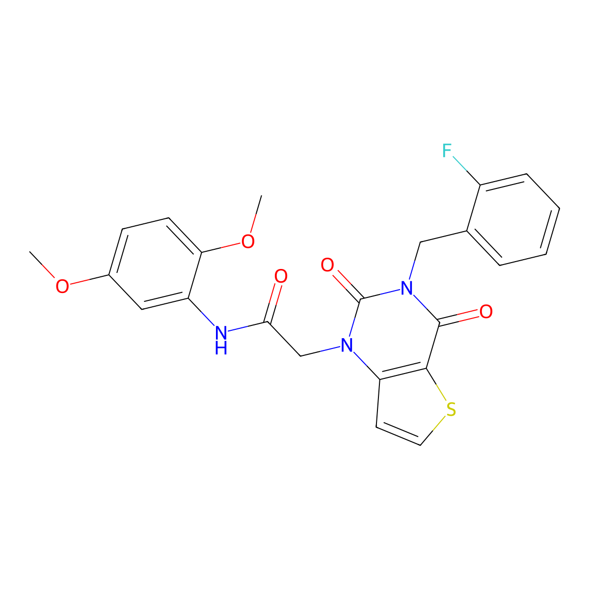 N-(2,5-dimethoxyphenyl)-2-{3-[(2-fluorophenyl)methyl]-2,4-dioxo-1H,2H,3H,4H-thieno[3,2-d]pyrimidin-1-yl}acetamide molecular structure, CAS 1252820-05-5
