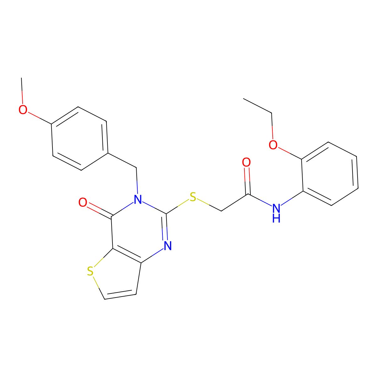 N-(2-ethoxyphenyl)-2-{[3-(4-methoxybenzyl)-4-oxo-3,4-dihydrothieno[3,2-d]pyrimidin-2-yl]sulfanyl}acetamide molecular structure, CAS 1252821-35-4