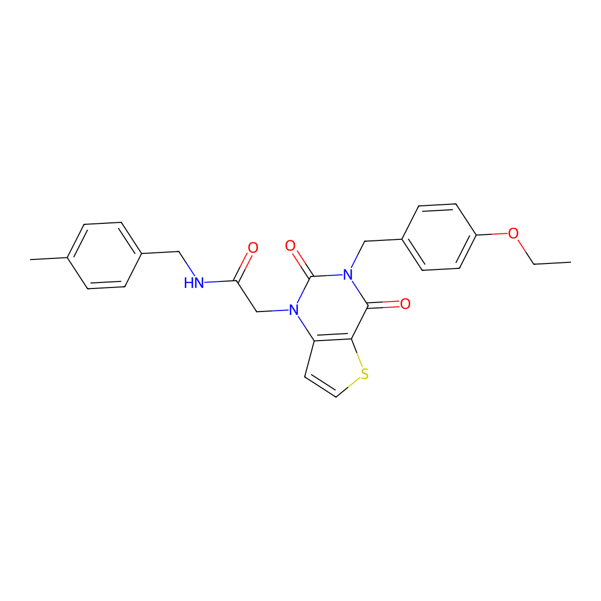2-(3-(4-ethoxybenzyl)-2,4-dioxo-3,4-dihydrothieno[3,2-d]pyrimidin-1(2H)-yl)-N-(4-methylbenzyl)acetamide molecular structure, CAS 1252821-58-1