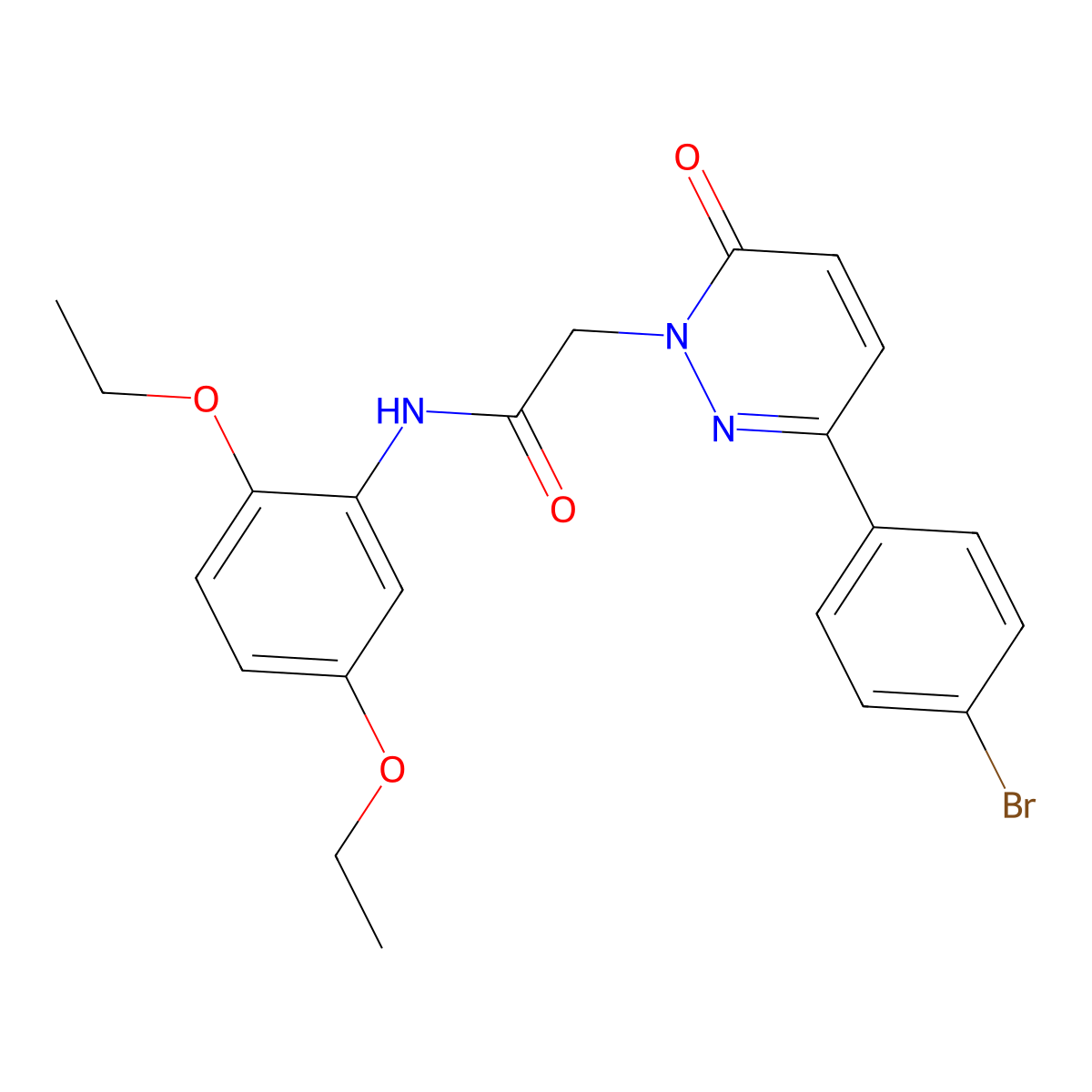2-(3-(4-bromophenyl)-6-oxopyridazin-1(6H)-yl)-N-(2,5-diethoxyphenyl)acetamide molecular structure, CAS 1252822-09-5