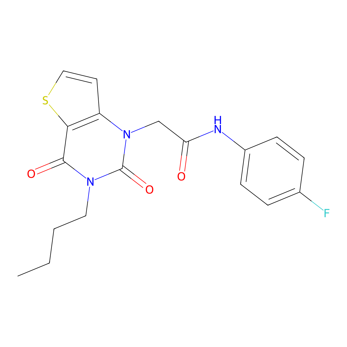 2-(3-butyl-2,4-dioxo-3,4-dihydrothieno[3,2-d]pyrimidin-1(2H)-yl)-N-(4-fluorophenyl)acetamide molecular structure, CAS 1252822-13-1