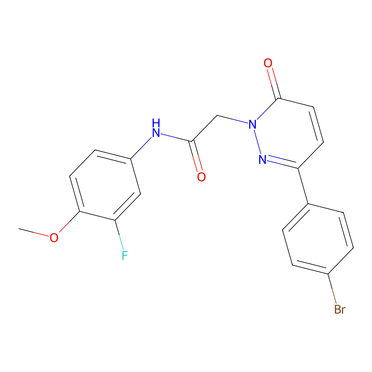 2-(3-(4-bromophenyl)-6-oxopyridazin-1(6H)-yl)-N-(3-fluoro-4-methoxyphenyl)acetamide molecular structure, CAS 1252822-65-3
