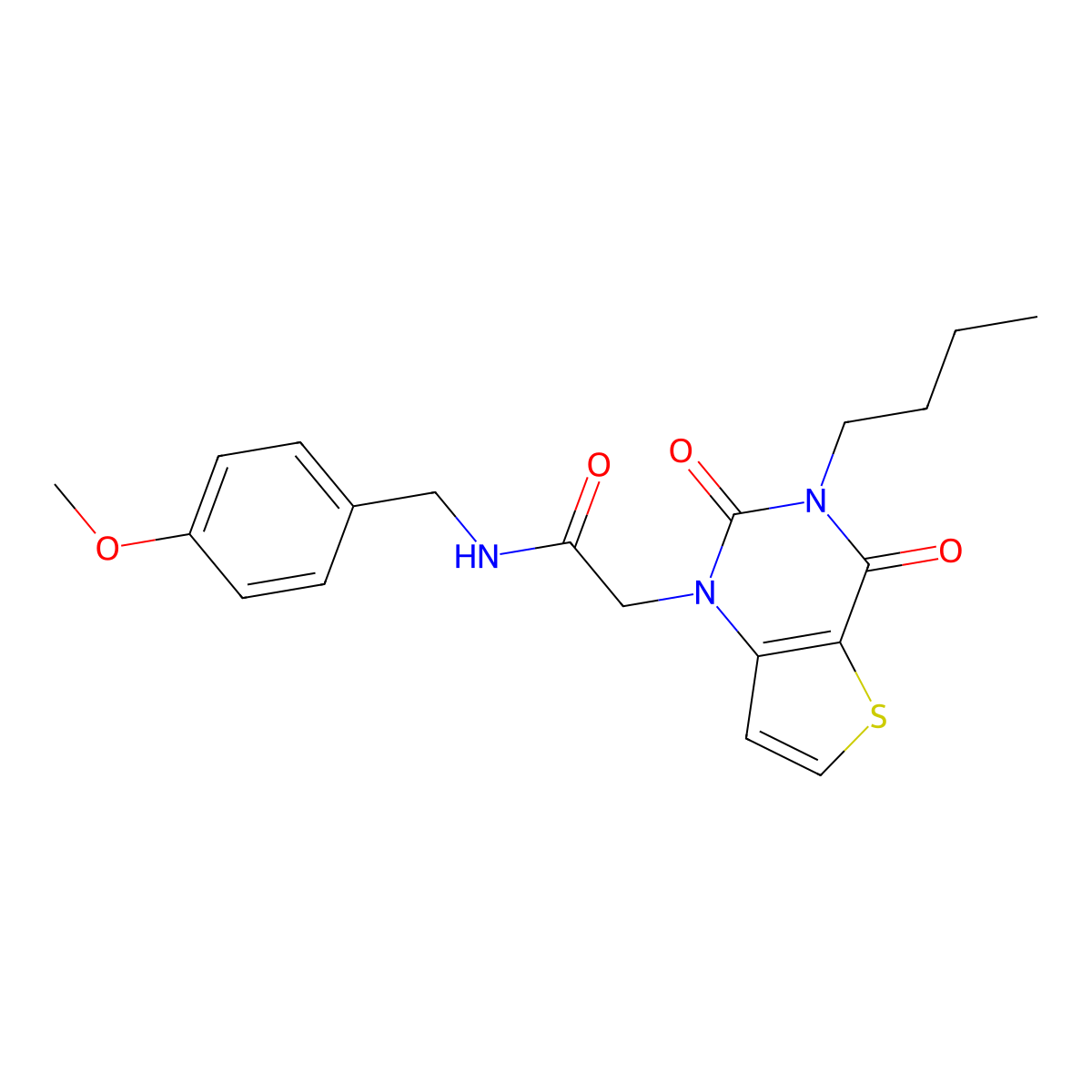 2-(3-butyl-2,4-dioxo-3,4-dihydrothieno[3,2-d]pyrimidin-1(2H)-yl)-N-(4-methoxybenzyl)acetamide molecular structure, CAS 1252823-20-3