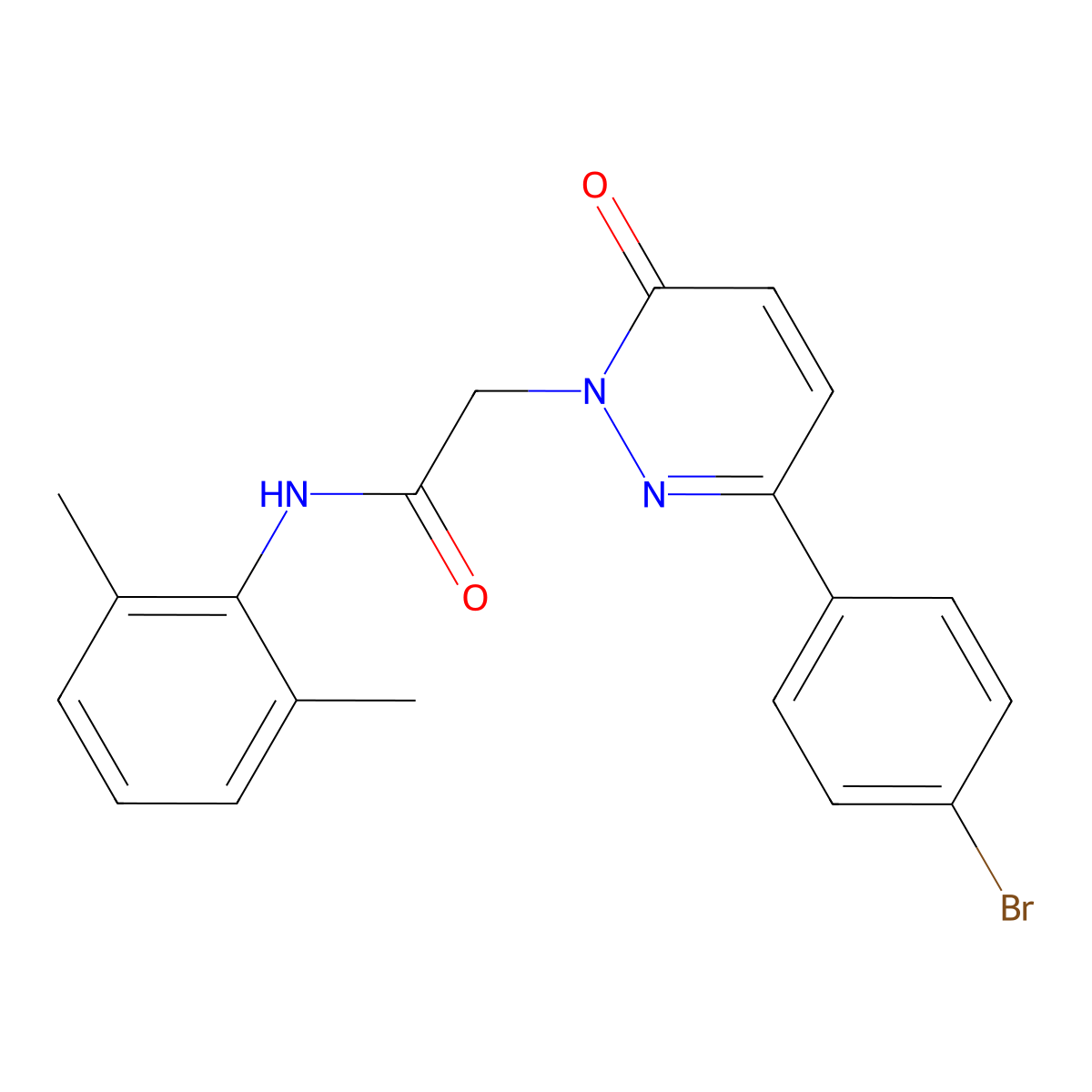 2-(3-(4-bromophenyl)-6-oxopyridazin-1(6H)-yl)-N-(2,6-dimethylphenyl)acetamide molecular structure, CAS 1252823-45-2