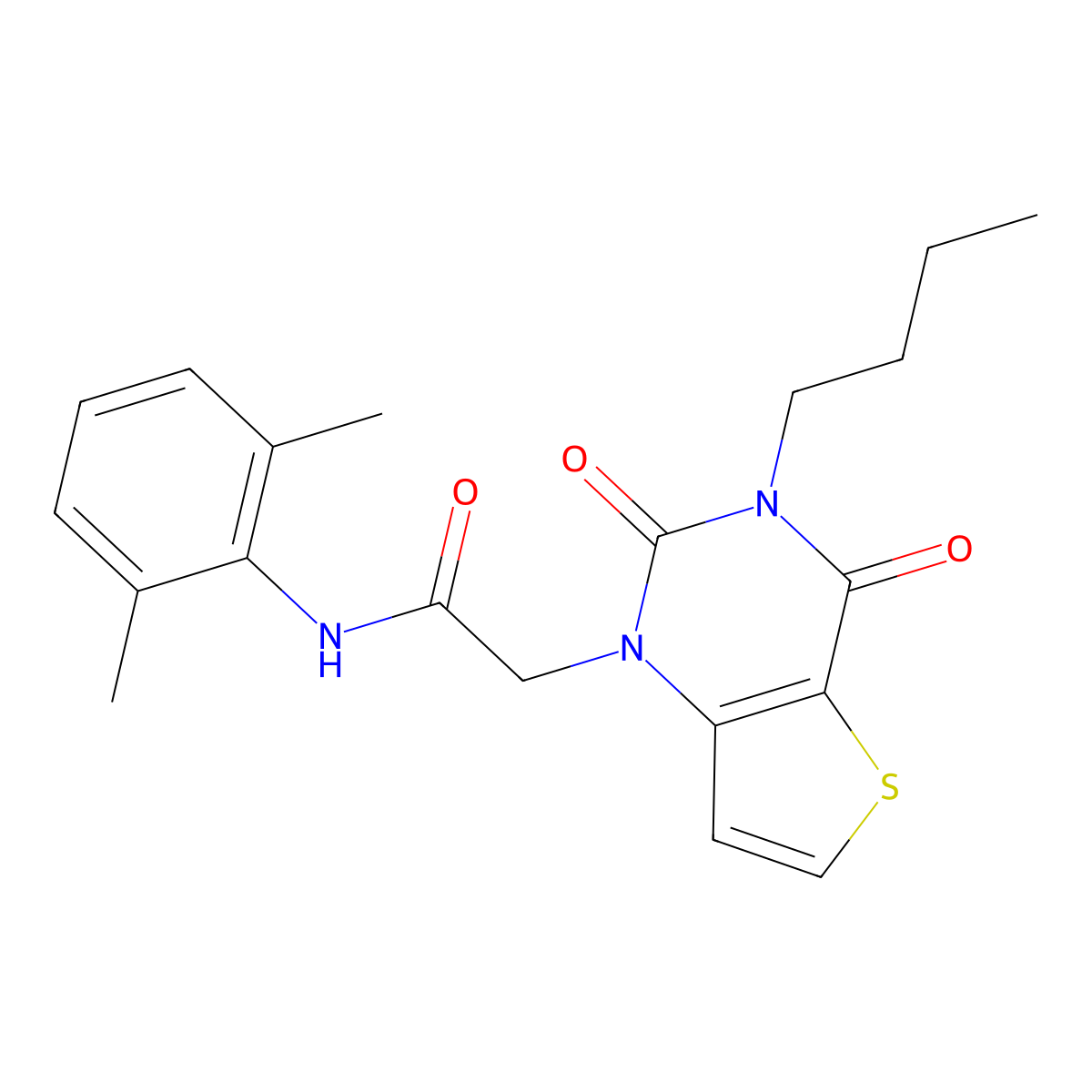 2-(3-butyl-2,4-dioxo-3,4-dihydrothieno[3,2-d]pyrimidin-1(2H)-yl)-N-(2,6-dimethylphenyl)acetamide molecular structure, CAS 1252824-31-9