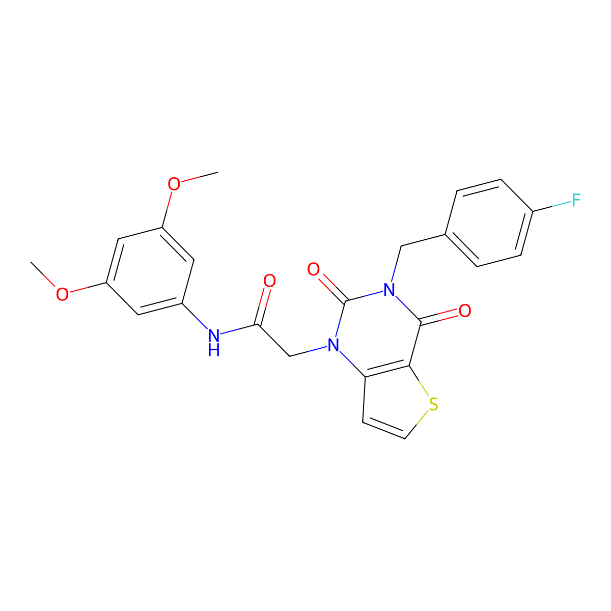 N-(3,5-dimethoxyphenyl)-2-(3-(4-fluorobenzyl)-2,4-dioxo-3,4-dihydrothieno[3,2-d]pyrimidin-1(2H)-yl)acetamide molecular structure, CAS 1252824-33-1