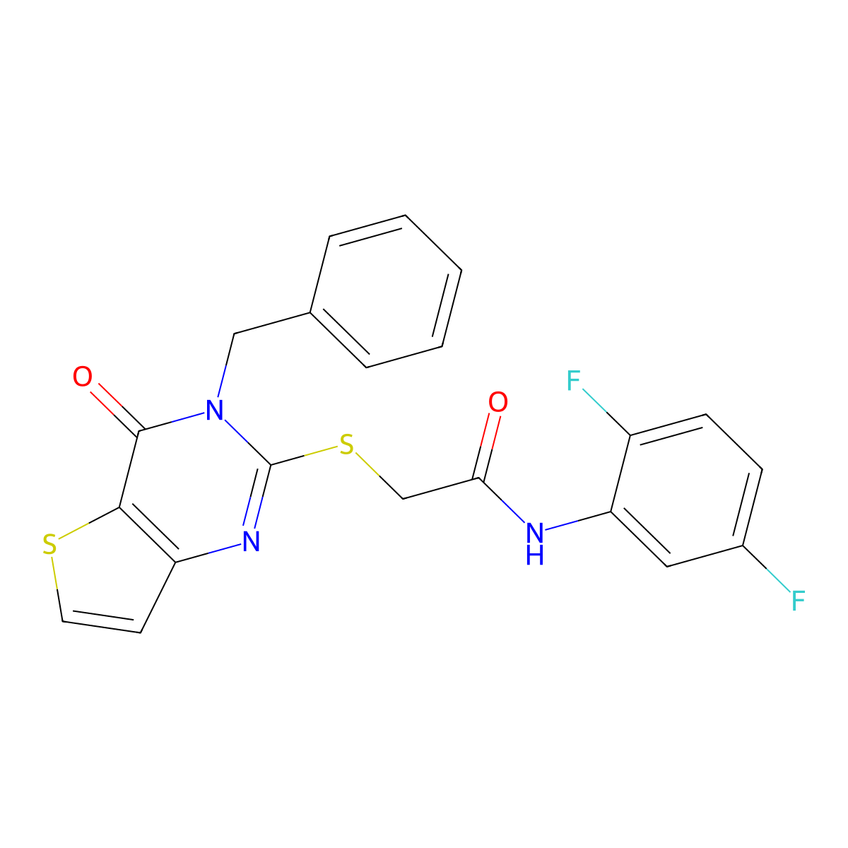 2-[(3-benzyl-4-oxo-3,4-dihydrothieno[3,2-d]pyrimidin-2-yl)sulfanyl]-N-(2,5-difluorophenyl)acetamide molecular structure, CAS 1252824-76-2