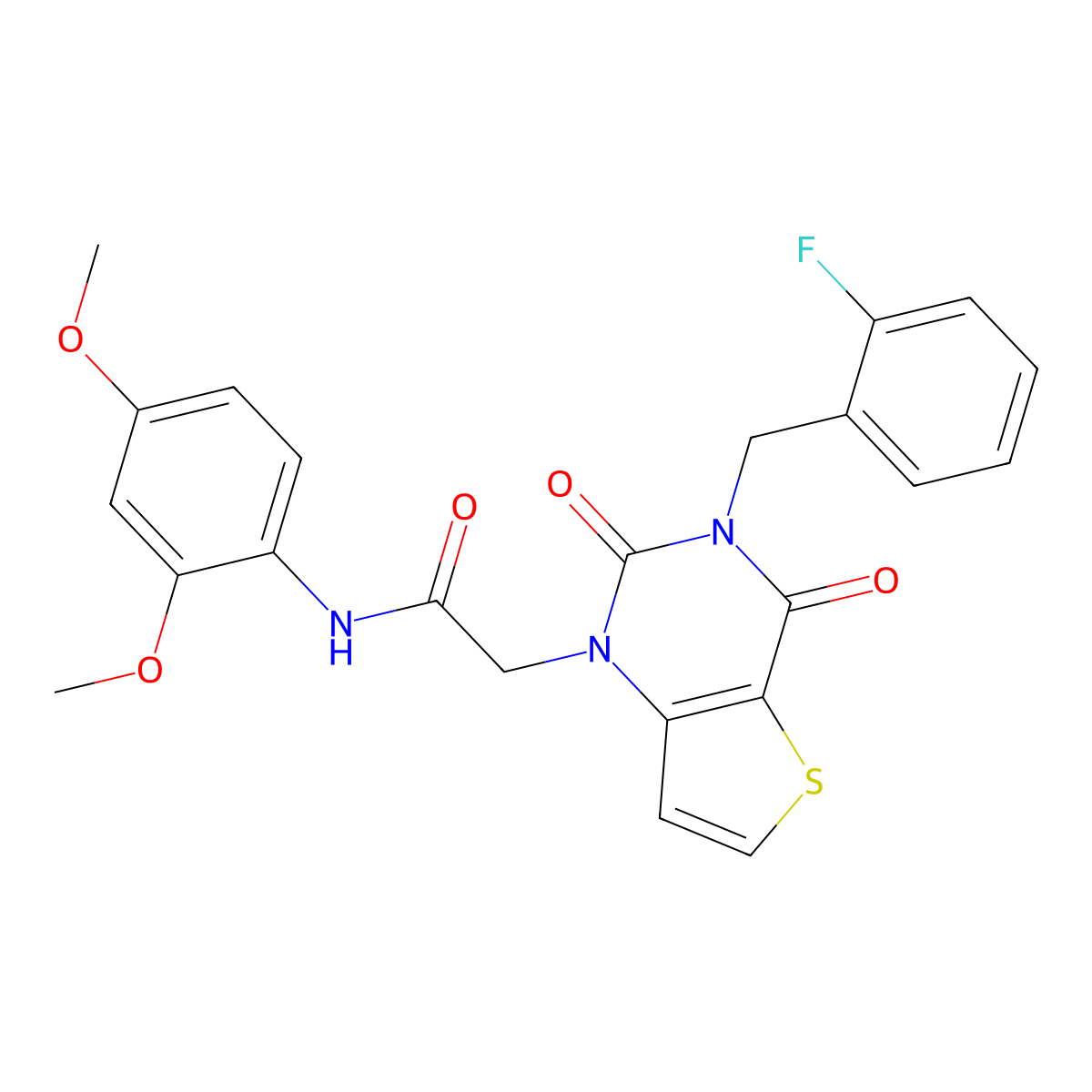 N-(2,4-dimethoxyphenyl)-2-{3-[(2-fluorophenyl)methyl]-2,4-dioxo-1H,2H,3H,4H-thieno[3,2-d]pyrimidin-1-yl}acetamide molecular structure, CAS 1252824-90-0