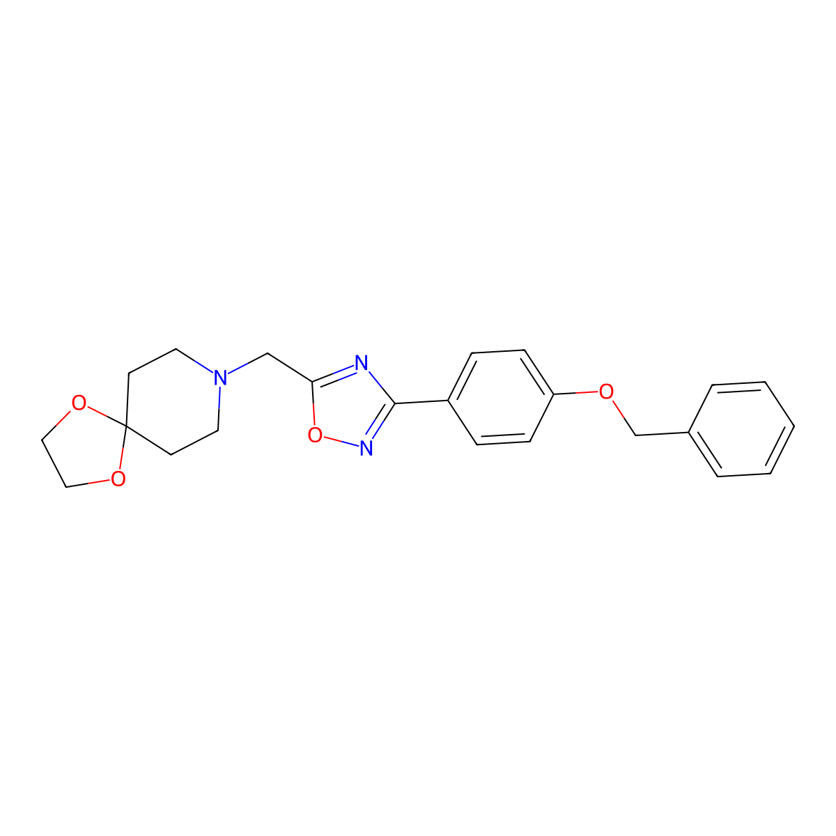 8-({3-[4-(Benzyloxy)phenyl]-1,2,4-oxadiazol-5-yl}methyl)-1,4-dioxa-8-azaspiro[4.5]decane molecular structure, CAS 1252824-96-6