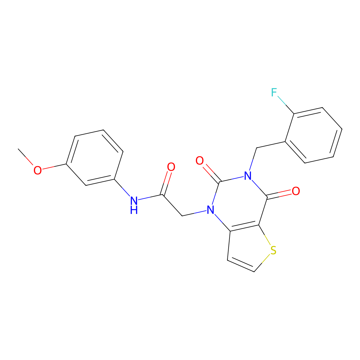 2-{3-[(2-fluorophenyl)methyl]-2,4-dioxo-1H,2H,3H,4H-thieno[3,2-d]pyrimidin-1-yl}-N-(3-methoxyphenyl)acetamide molecular structure, CAS 1252825-11-8