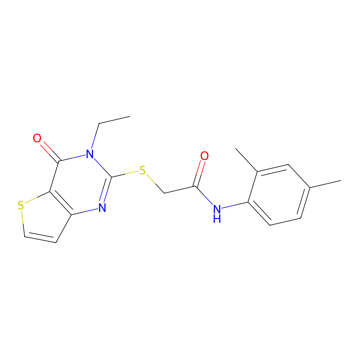 N-(2,4-dimethylphenyl)-2-[(3-ethyl-4-oxo-3,4-dihydrothieno[3,2-d]pyrimidin-2-yl)sulfanyl]acetamide molecular structure, CAS 1252825-53-8