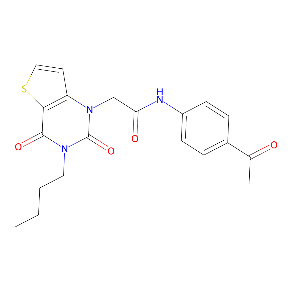 N-(4-acetylphenyl)-2-(3-butyl-2,4-dioxo-3,4-dihydrothieno[3,2-d]pyrimidin-1(2H)-yl)acetamide molecular structure, CAS 1252825-56-1