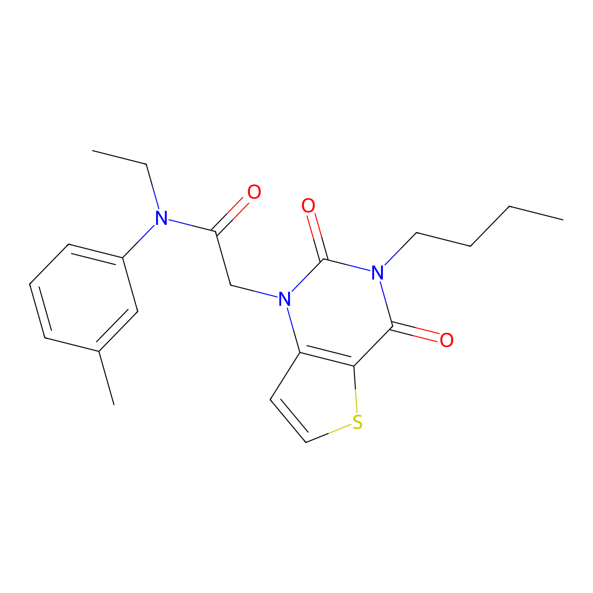 2-(3-butyl-2,4-dioxo-3,4-dihydrothieno[3,2-d]pyrimidin-1(2H)-yl)-N-ethyl-N-(3-methylphenyl)acetamide molecular structure, CAS 1252825-68-5