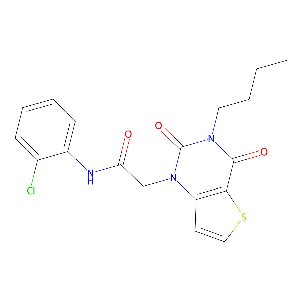 2-(3-butyl-2,4-dioxo-3,4-dihydrothieno[3,2-d]pyrimidin-1(2H)-yl)-N-(2-chlorophenyl)acetamide molecular structure, CAS 1252826-12-2