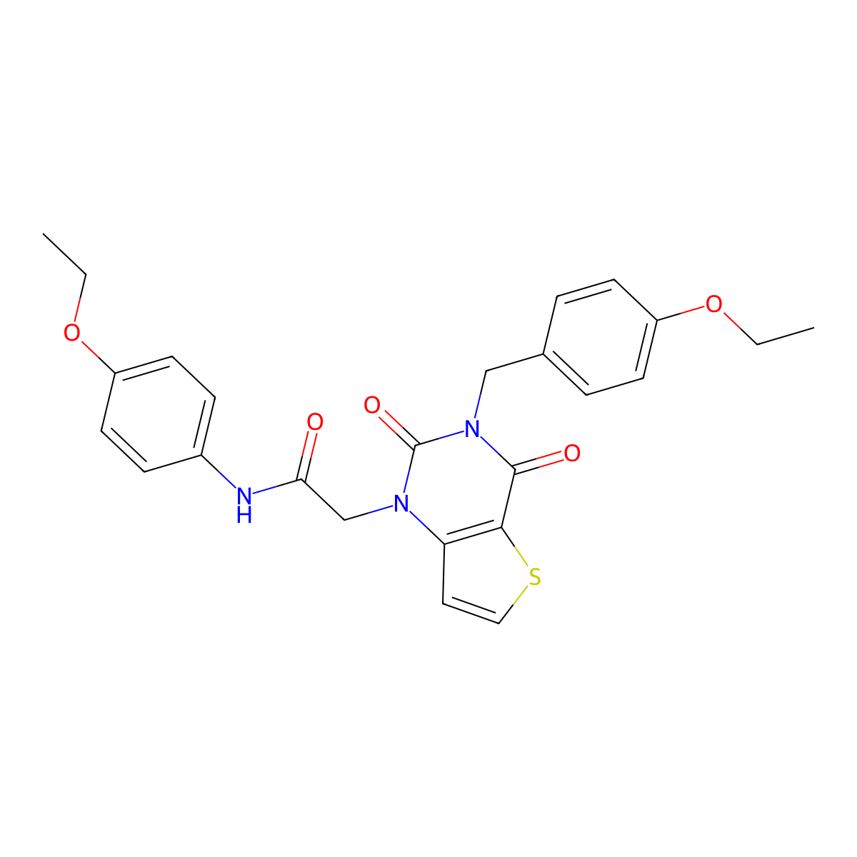 2-(3-(4-ethoxybenzyl)-2,4-dioxo-3,4-dihydrothieno[3,2-d]pyrimidin-1(2H)-yl)-N-(4-ethoxyphenyl)acetamide molecular structure, CAS 1252826-33-7