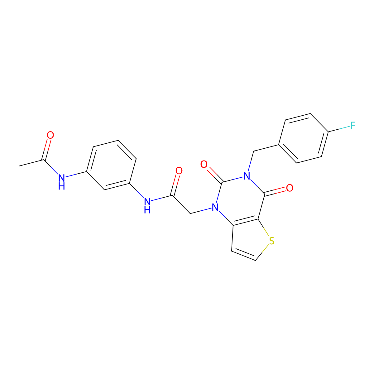 N-[3-(acetylamino)phenyl]-2-[3-(4-fluorobenzyl)-2,4-dioxo-3,4-dihydrothieno[3,2-d]pyrimidin-1(2H)-yl]acetamide molecular structure, CAS 1252826-42-8