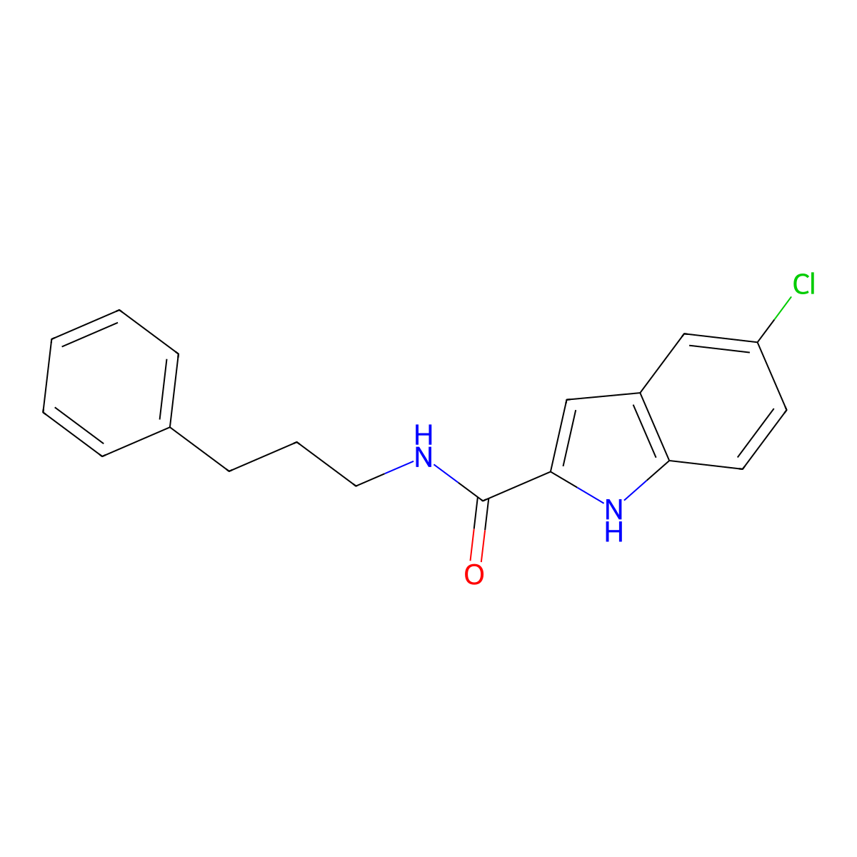 5-chloro-N-(3-phenylpropyl)-1H-indole-2-carboxamide molecular structure, CAS 1252839-14-7