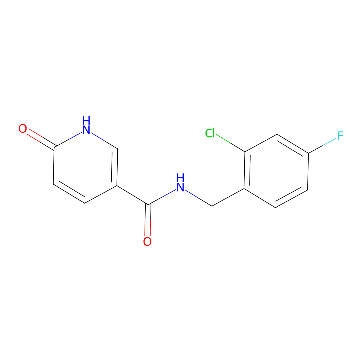 N-[(2-chloro-4-fluorophenyl)methyl]-6-hydroxypyridine-3-carboxamide molecular structure, CAS 1252839-78-3